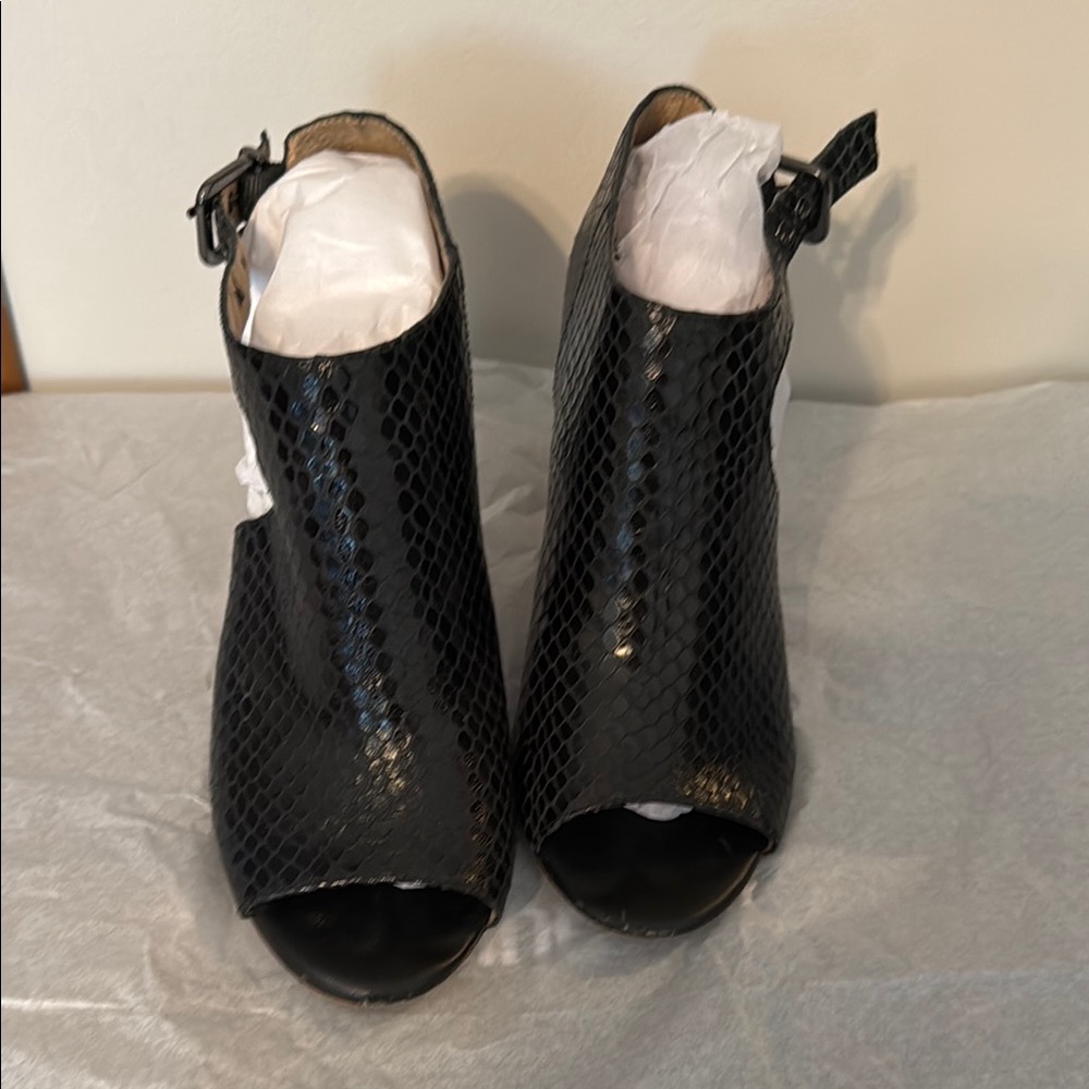 Chic Black Peep-Toe Ankle Boots